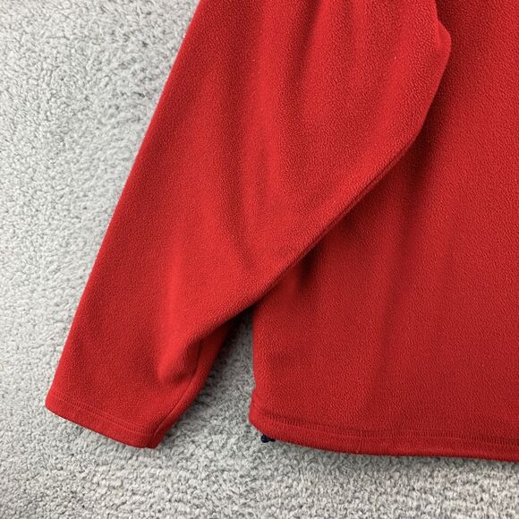 Old Navy Men's Fleece Sweater Sz Large Red Embroidered Logo Quarter Zip Pullover - Picture 6 of 13